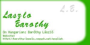 laszlo barothy business card